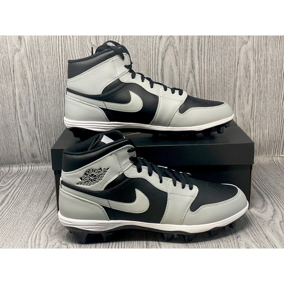 Nike Air Jordan 1 Mid TD Shadow 2.0 Football Cleat FJ6805-002 Black Grey Size 14 main image 5